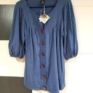 BNWT MAC & JAC tunic button puff-sleeve top (S)